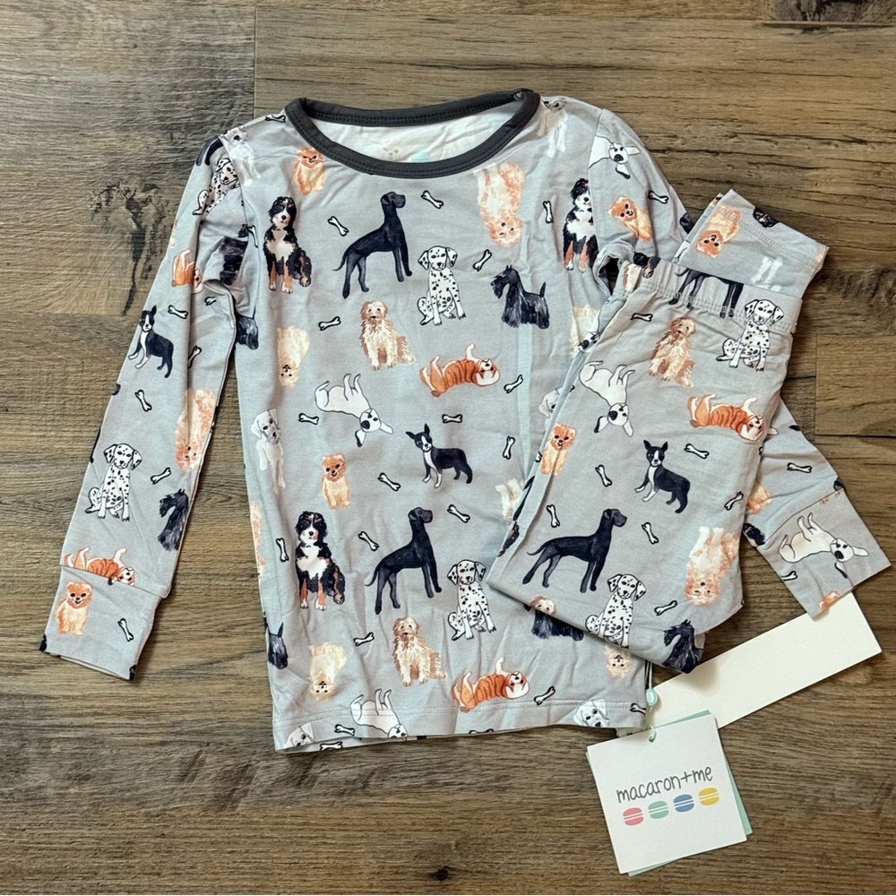 Gray Dog Bamboo Pajama Set